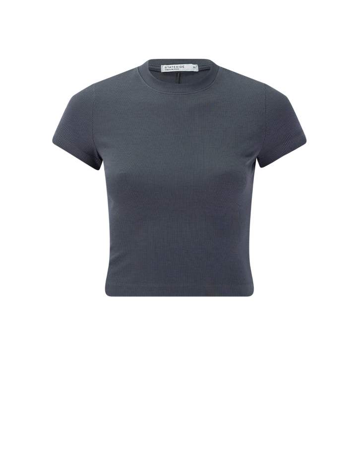 fine rib baby tee in anthracite