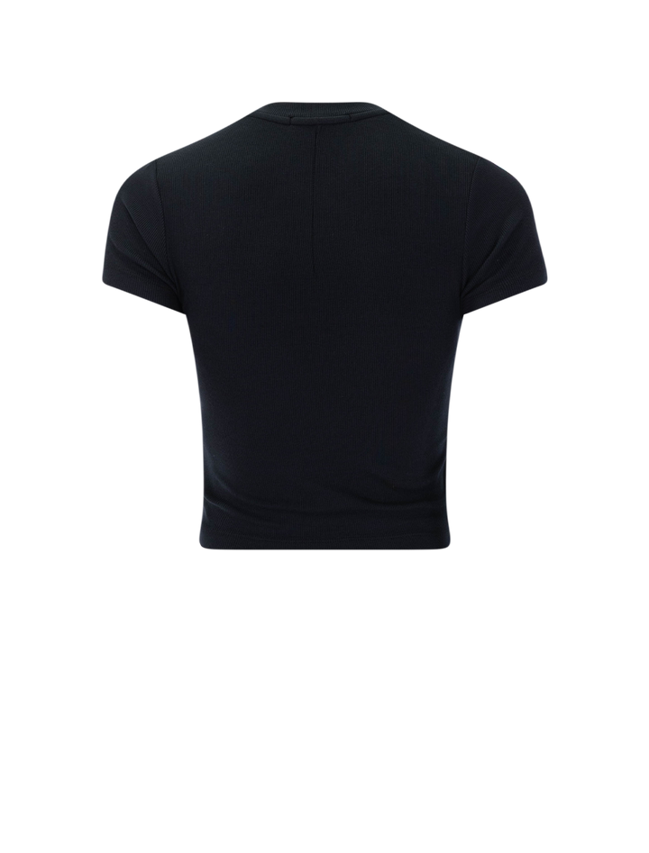 fine rib baby tee in black