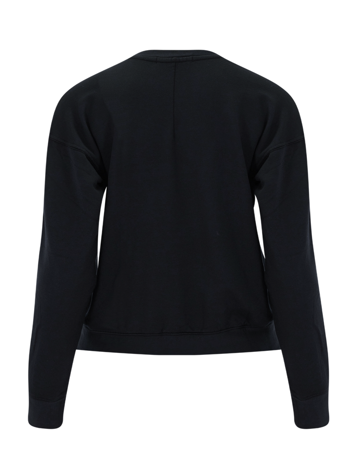 softest fleece crewneck pullover in black