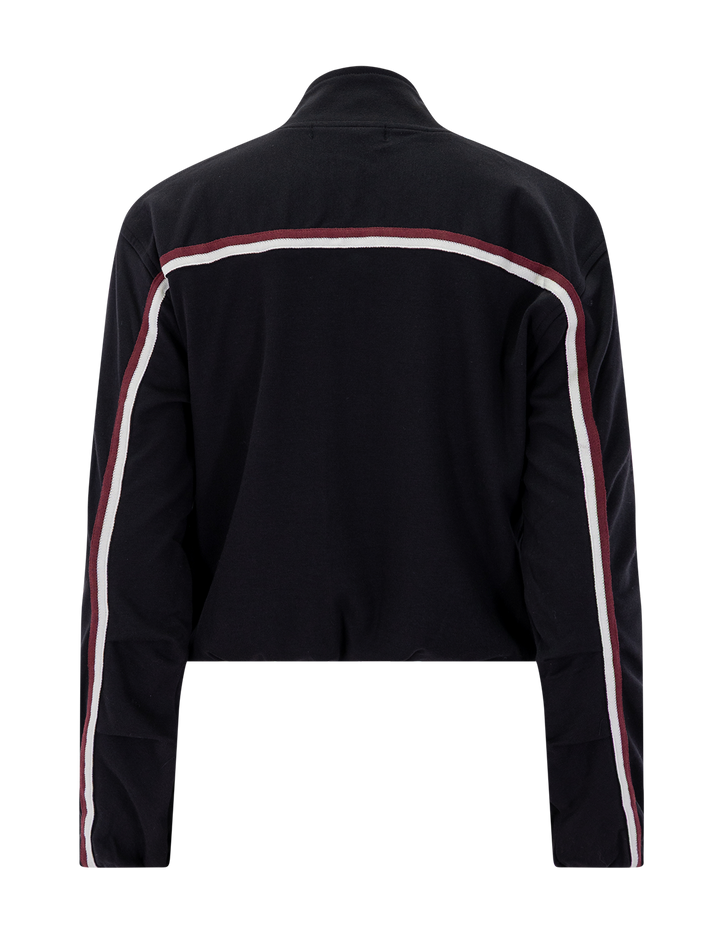 luxe ponte bomber jacket in black