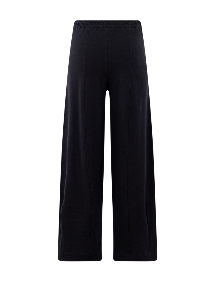 luxe ponte barrel trouser in black