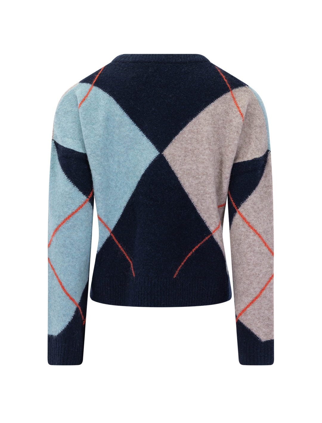 argyle crewneck sweater in navy multi
