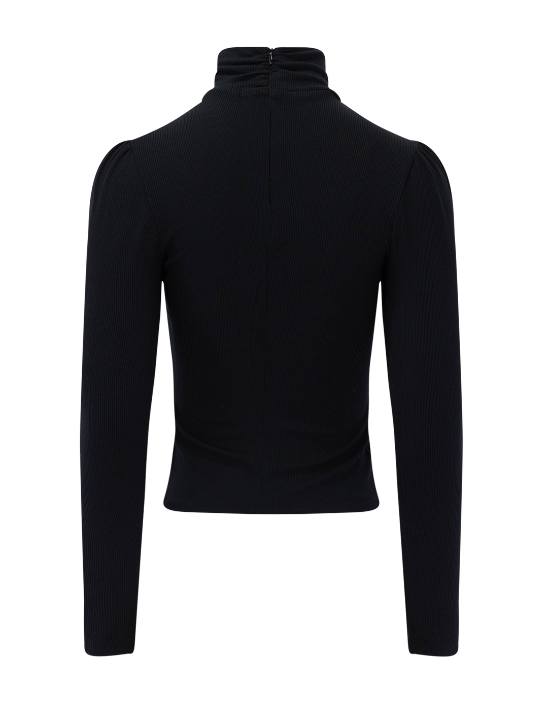 fine rib turtleneck in black