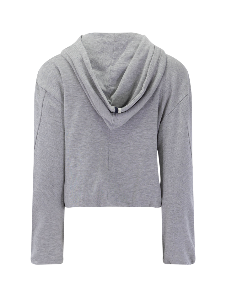 softest fleece half zip hoodie in heather grey