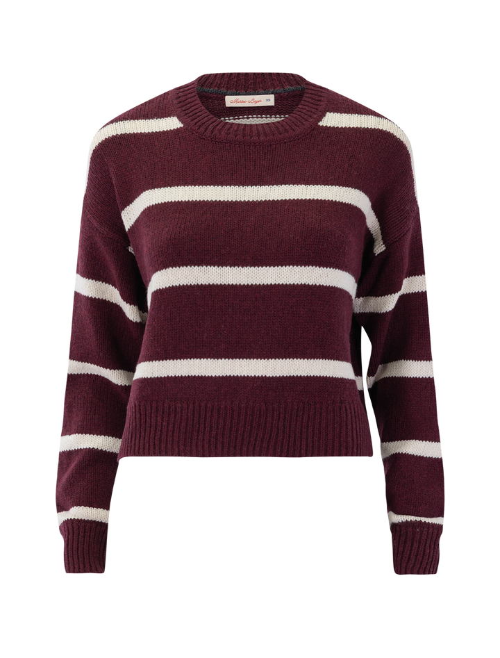 berkeley crewneck sweater in cherry stripe