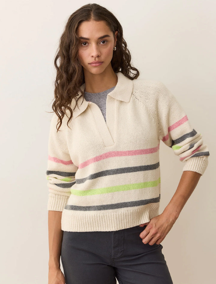 berkeley sweater polo in multi stripe