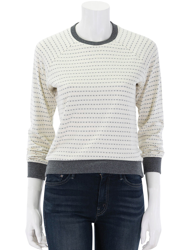 reversible raglan top in light heather grey