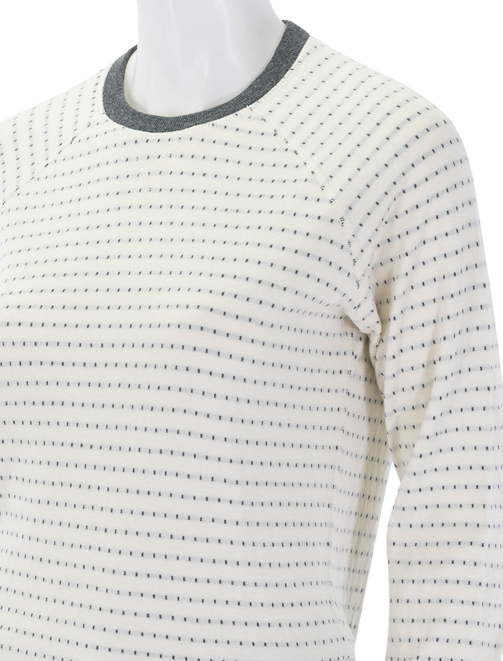 reversible raglan top in light heather grey