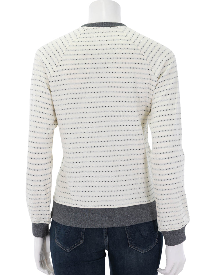 reversible raglan top in light heather grey