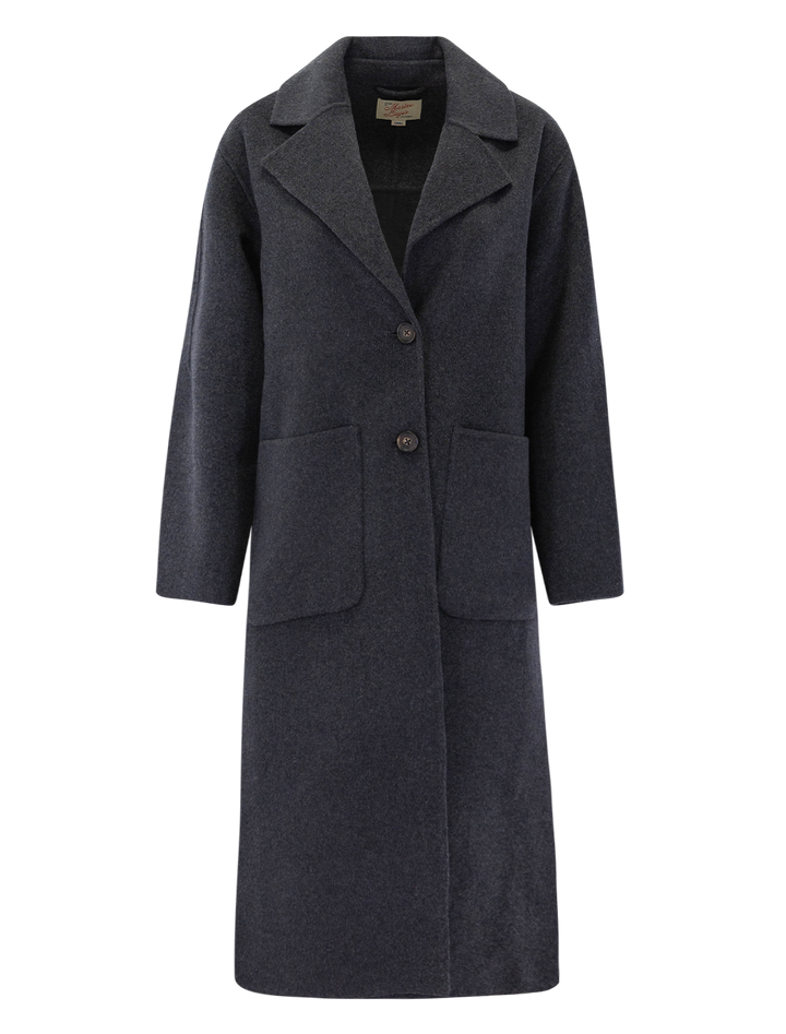 colette longline coat in charcoal heather