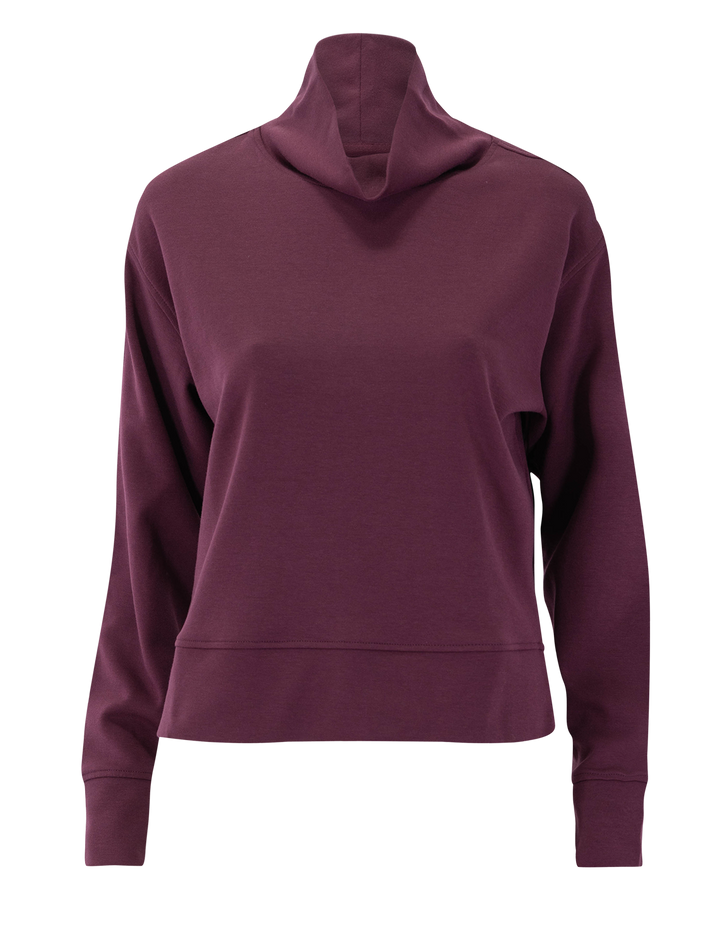 nova mock neck sweatshirt in fig