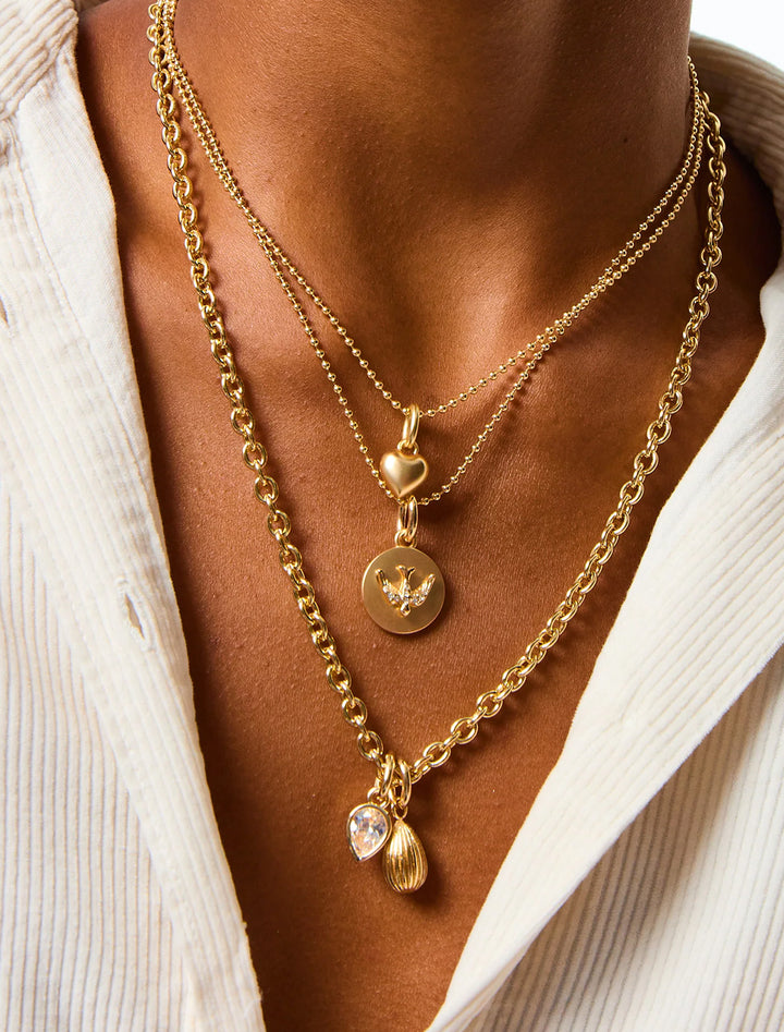 florentine charm necklace in gold