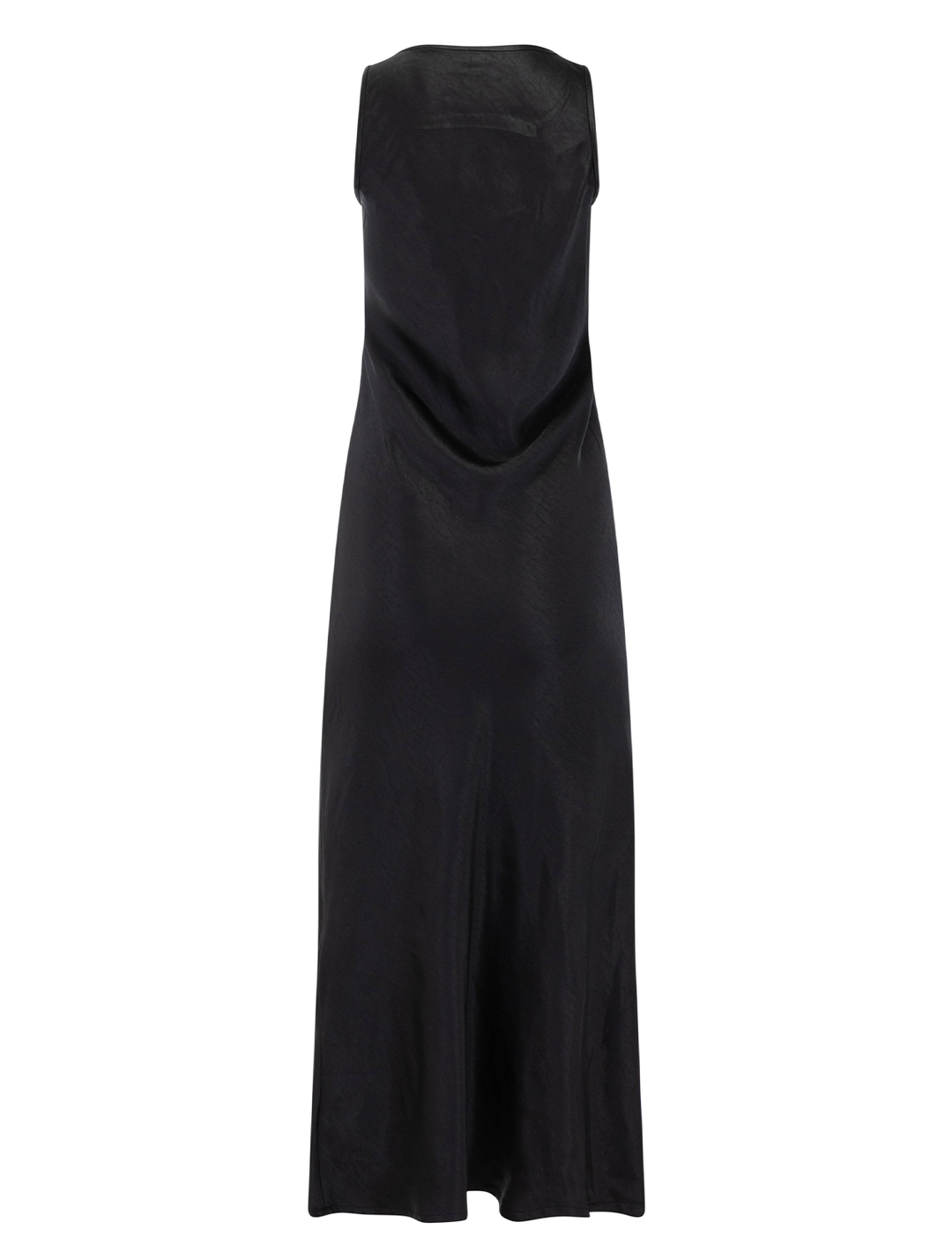satin bias maxi dress in black