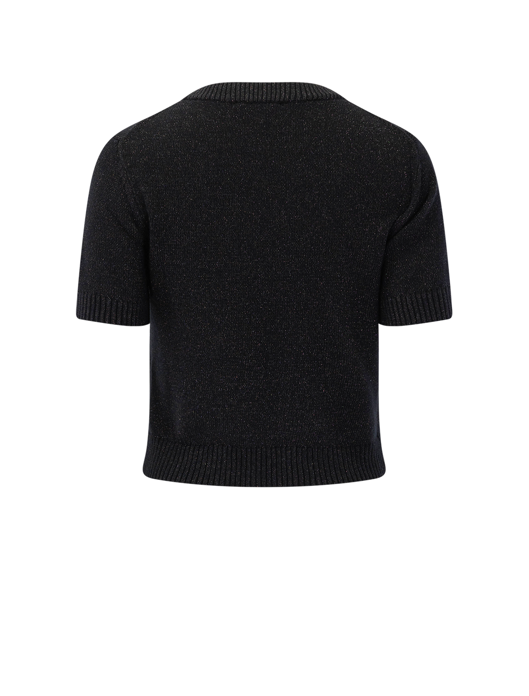short sleeve sparkle sweater in black