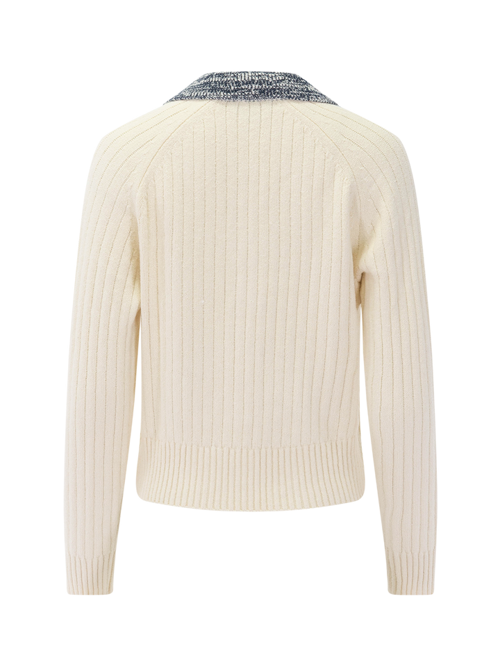 marled henley sweater in magnolia