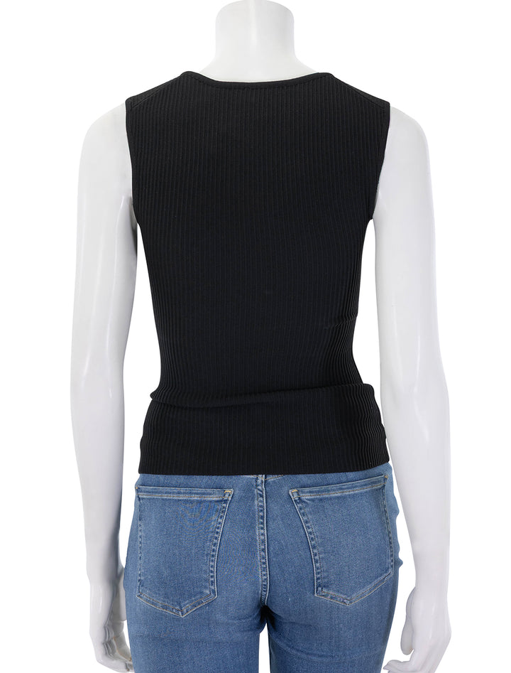 back view of square neck top in black