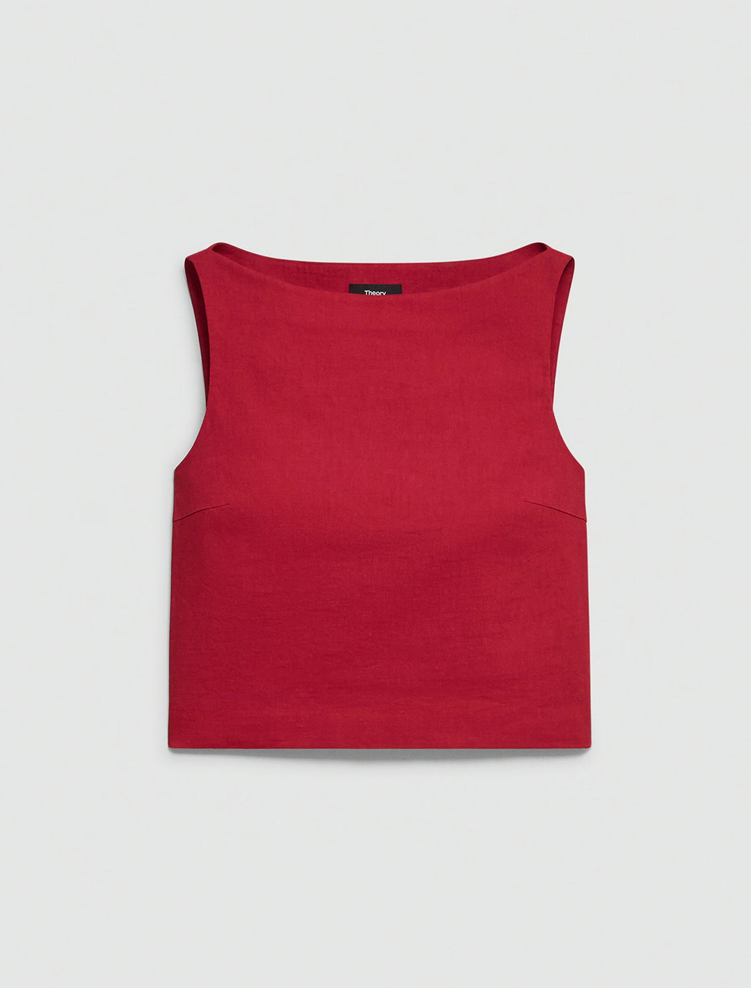 sleeveless boatneck top in cherry