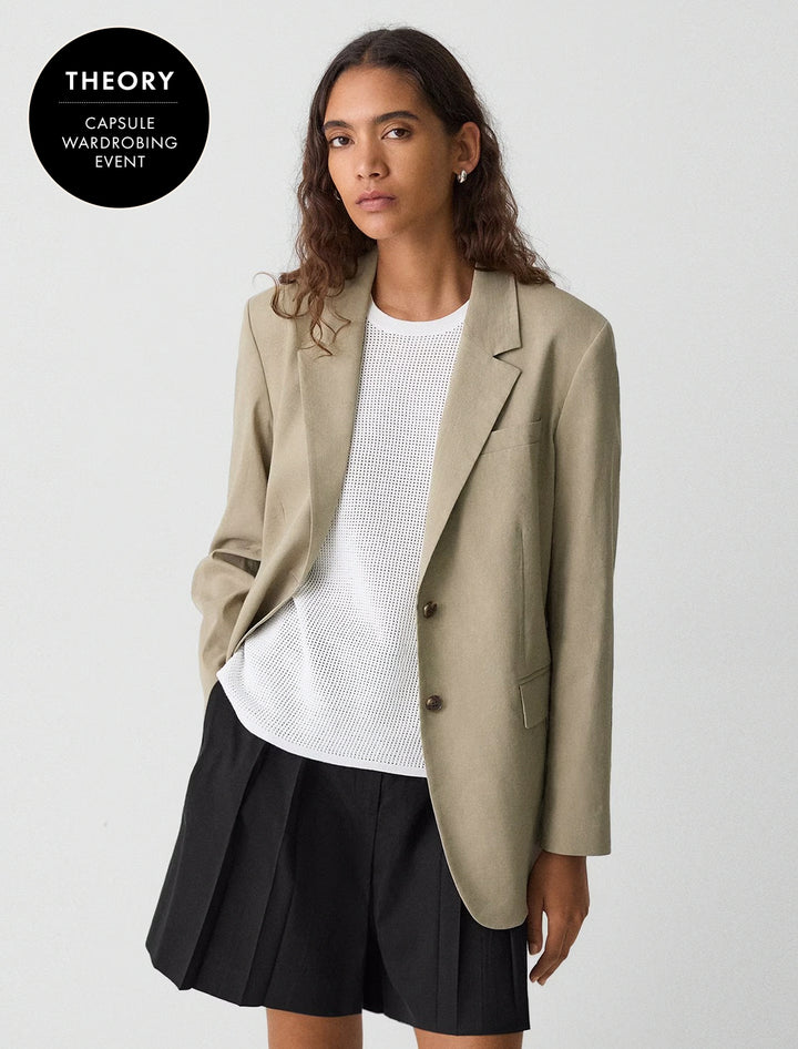 relaxed blazer in soft taupe