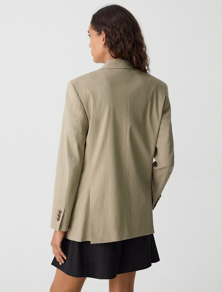 relaxed blazer in soft taupe
