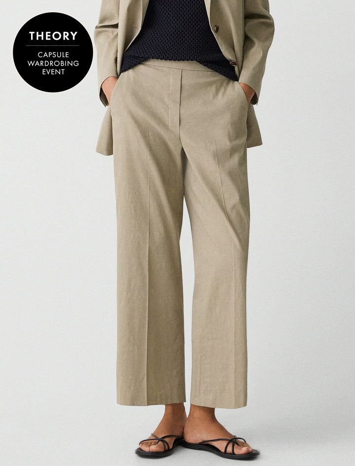 relaxed pull-on pant in soft taupe