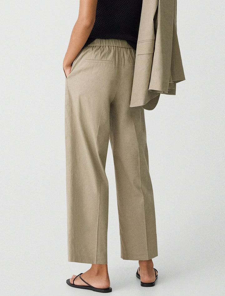 relaxed pull-on pant in soft taupe