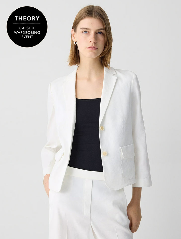 shrunken blazer in white
