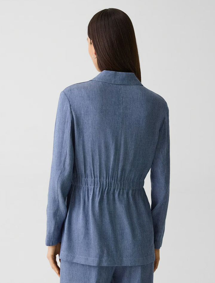 cinched jacket in light denim
