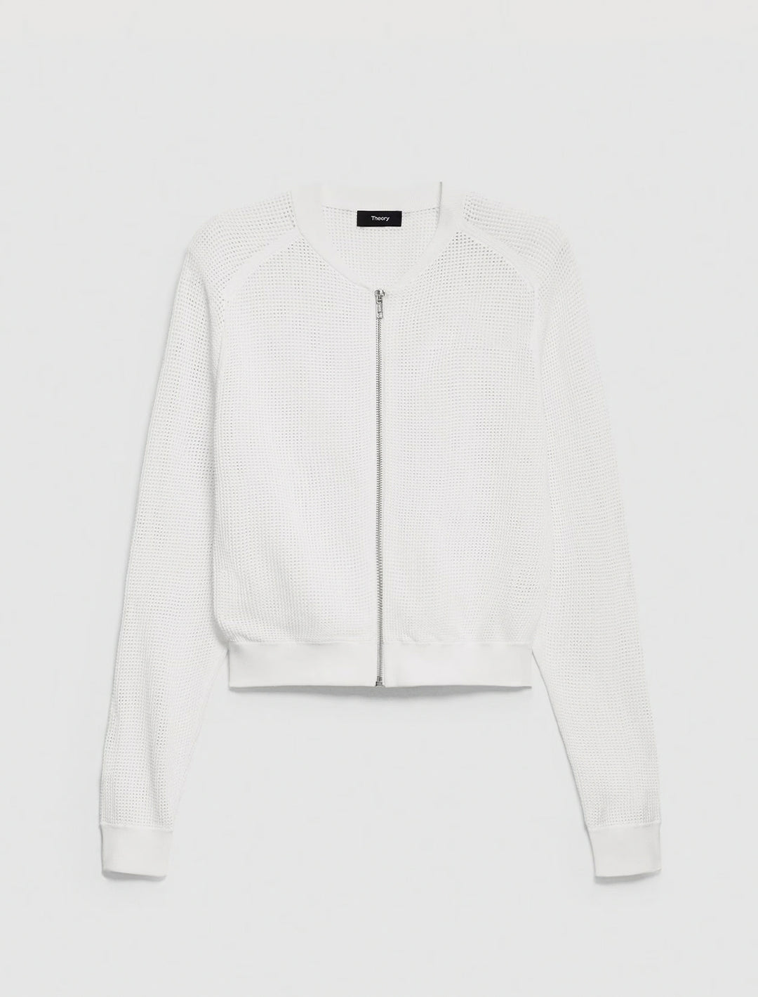 pointelle bomber in white
