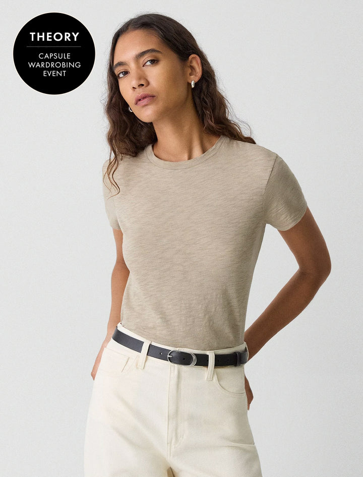 tiny tee slub in soft taupe