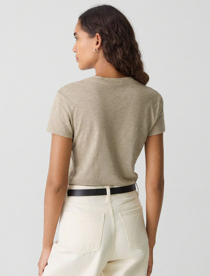 tiny tee slub in soft taupe