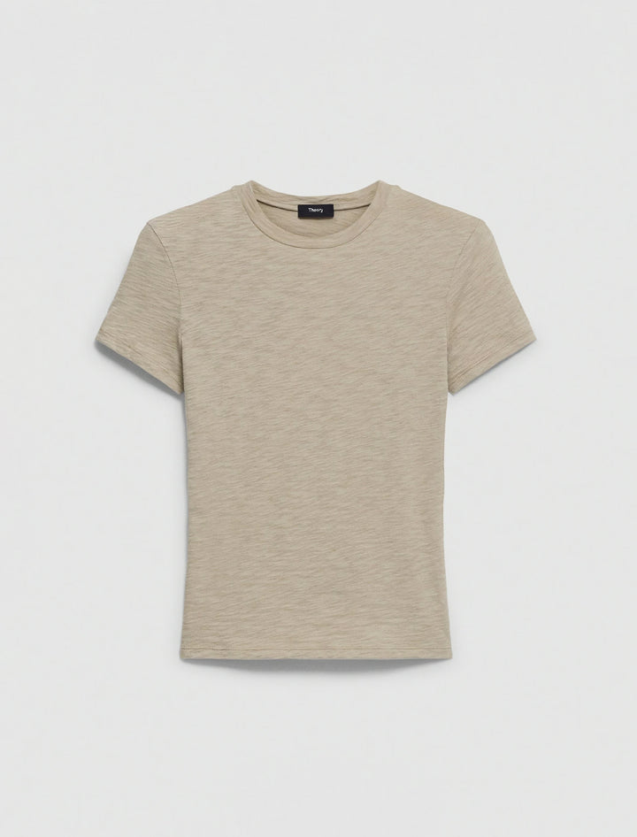 tiny tee slub in soft taupe