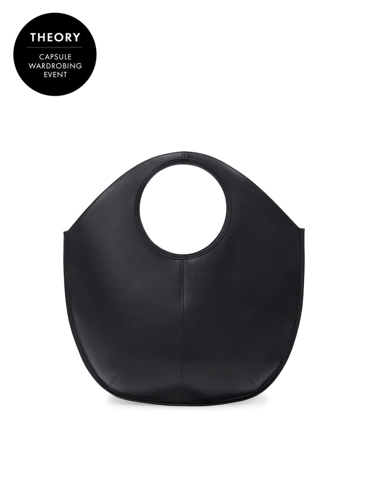 circle tote in black leather