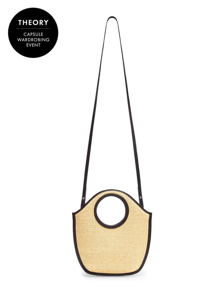 mini circle bag in raffia