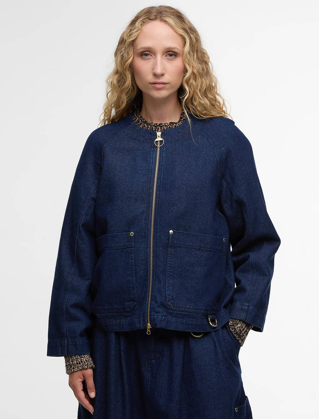 saima denim zip up overshirt