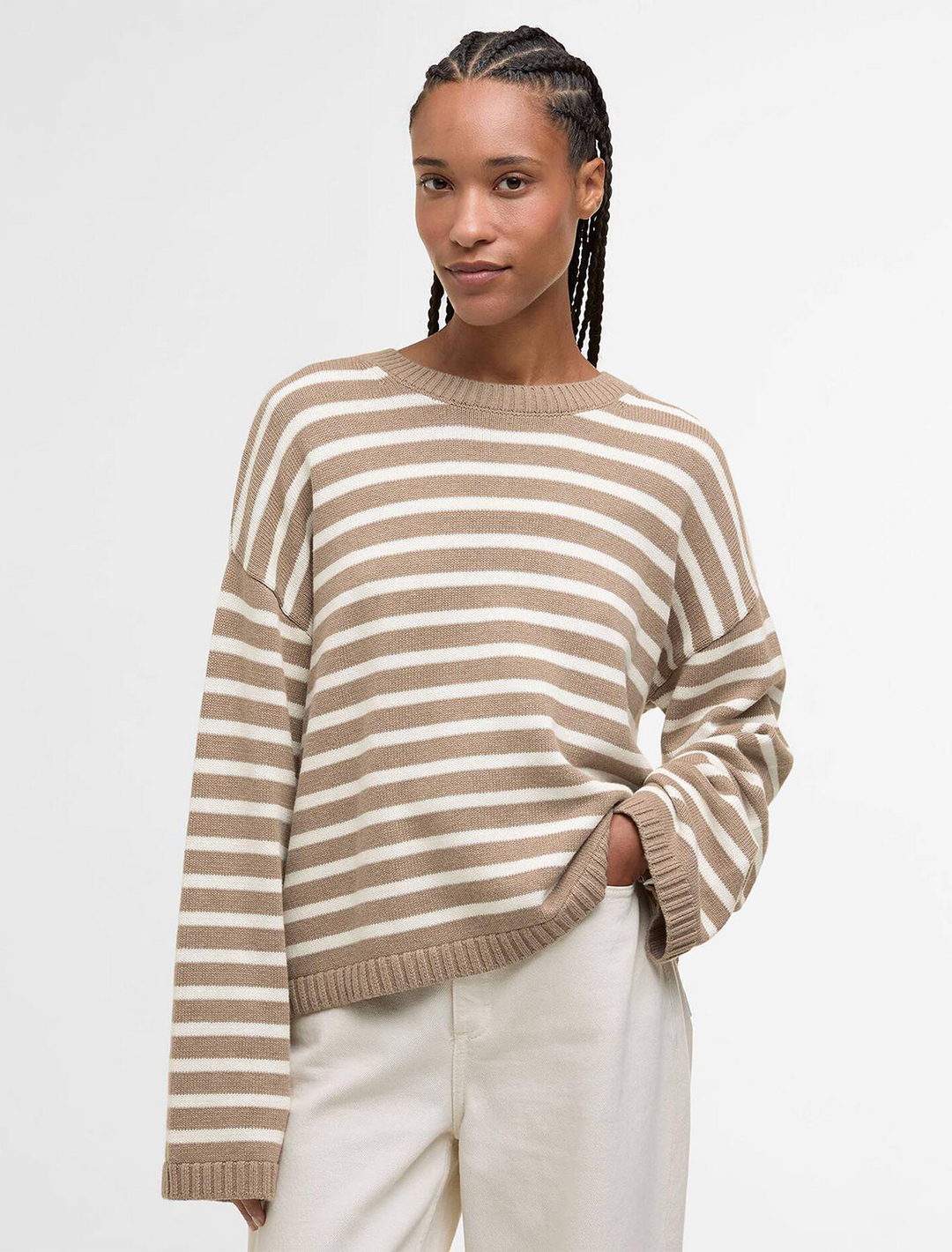 rosie fawn and ecru striped sweater