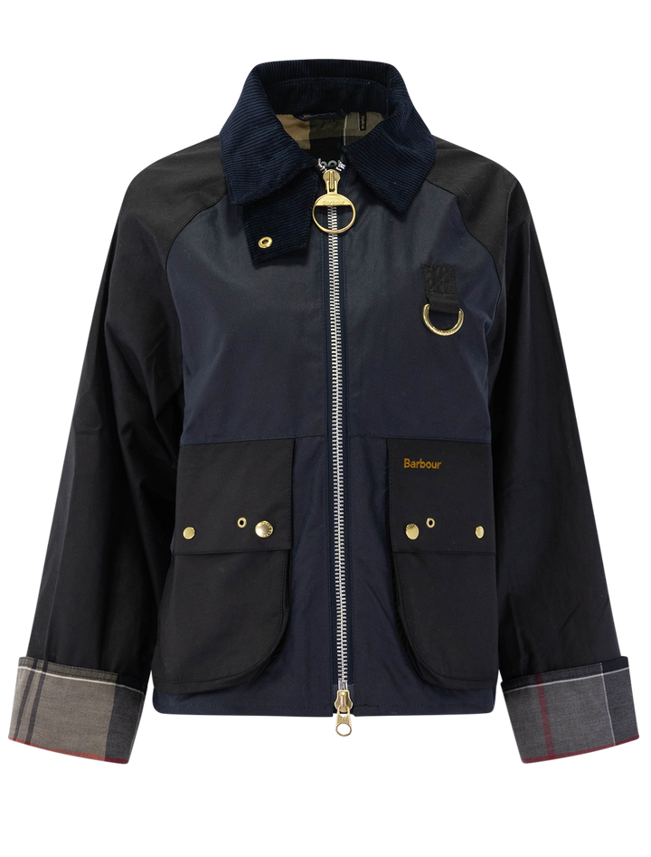 kearton wax jacket in royal navy and black