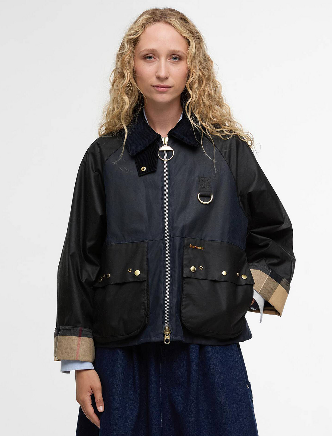 kearton wax jacket in royal navy and black