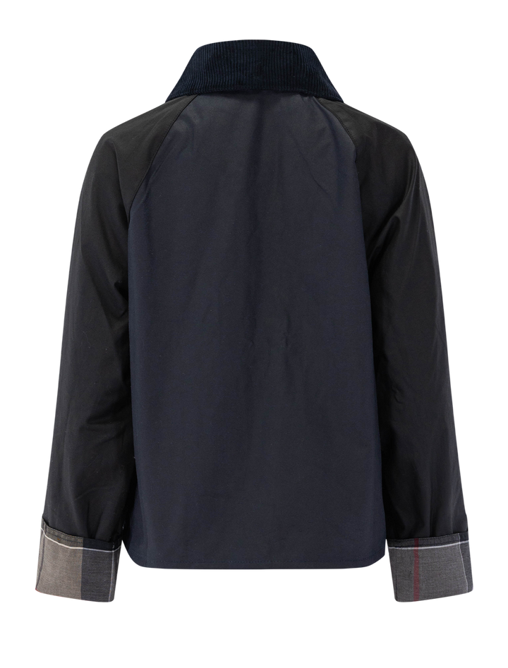 kearton wax jacket in royal navy and black