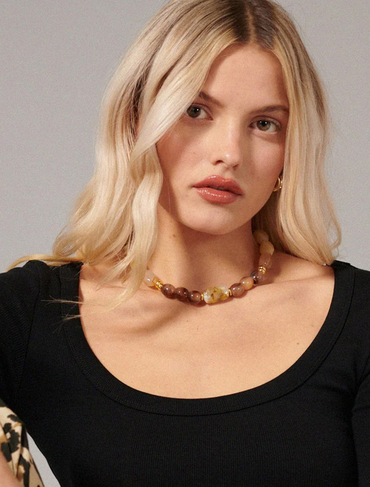 holly perles beige et marrons