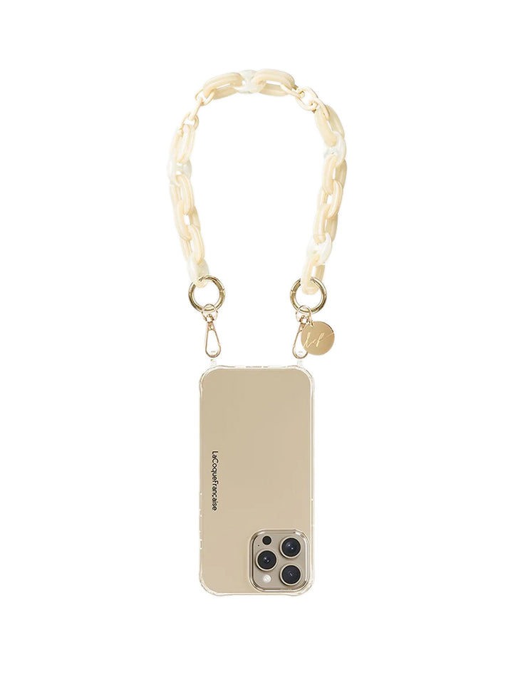 perles amber beige strap 40 cm
