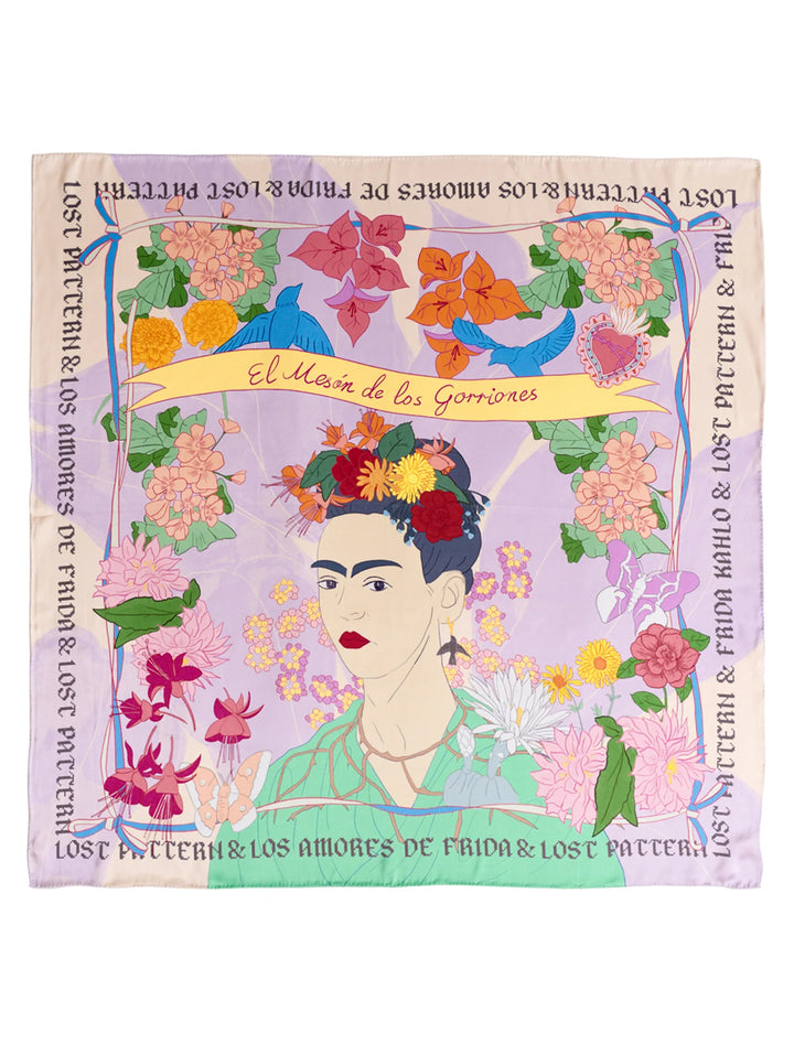 oversized frida x lost pattern "los amores de frida" scarf