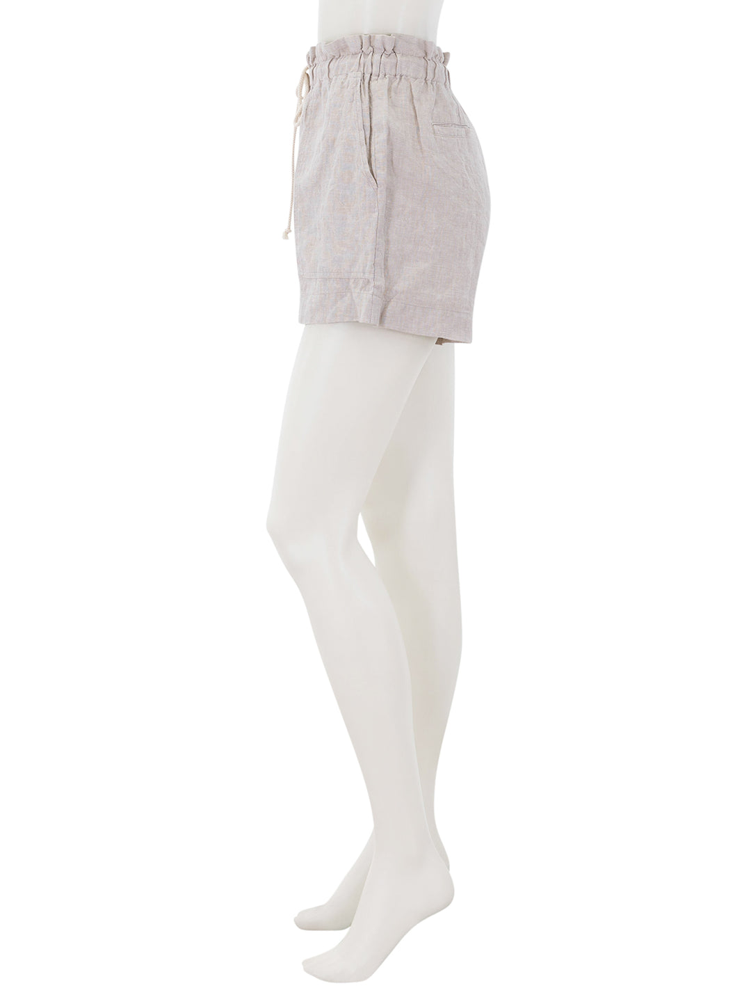 foster shorts in heather flax