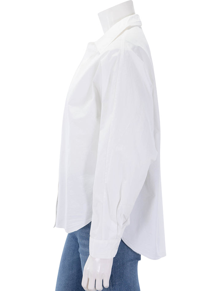 fine poplin dolman shirt in white