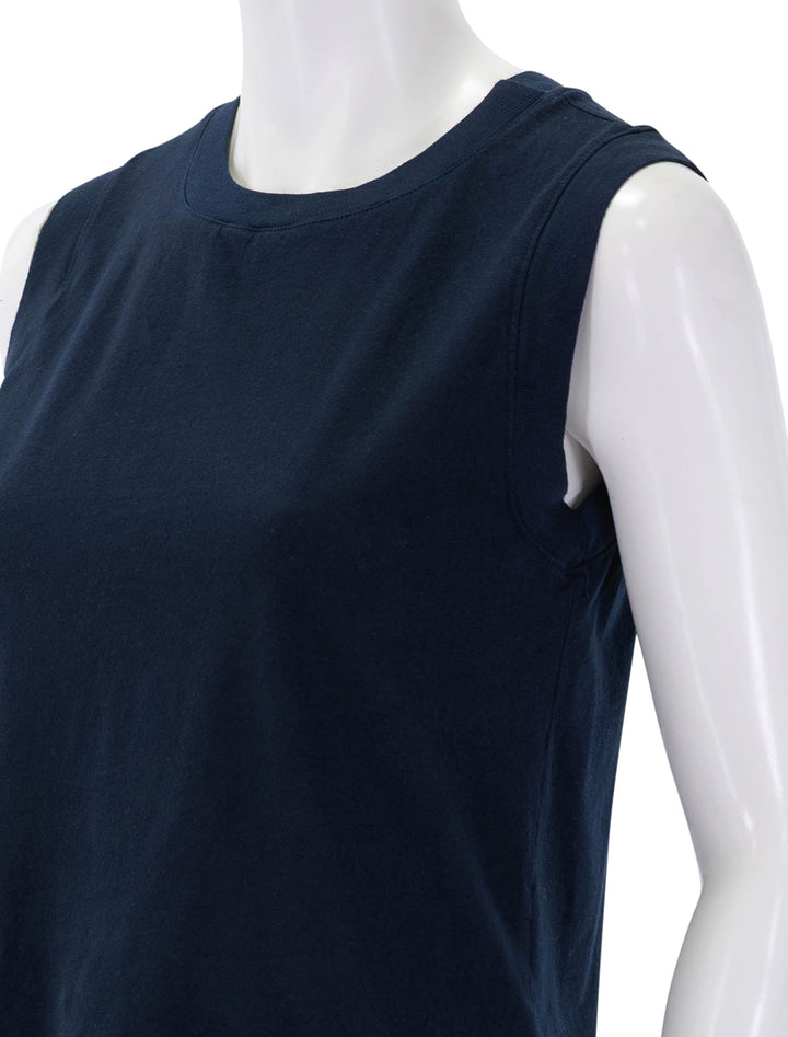 cloud jersey muscle tank in navy