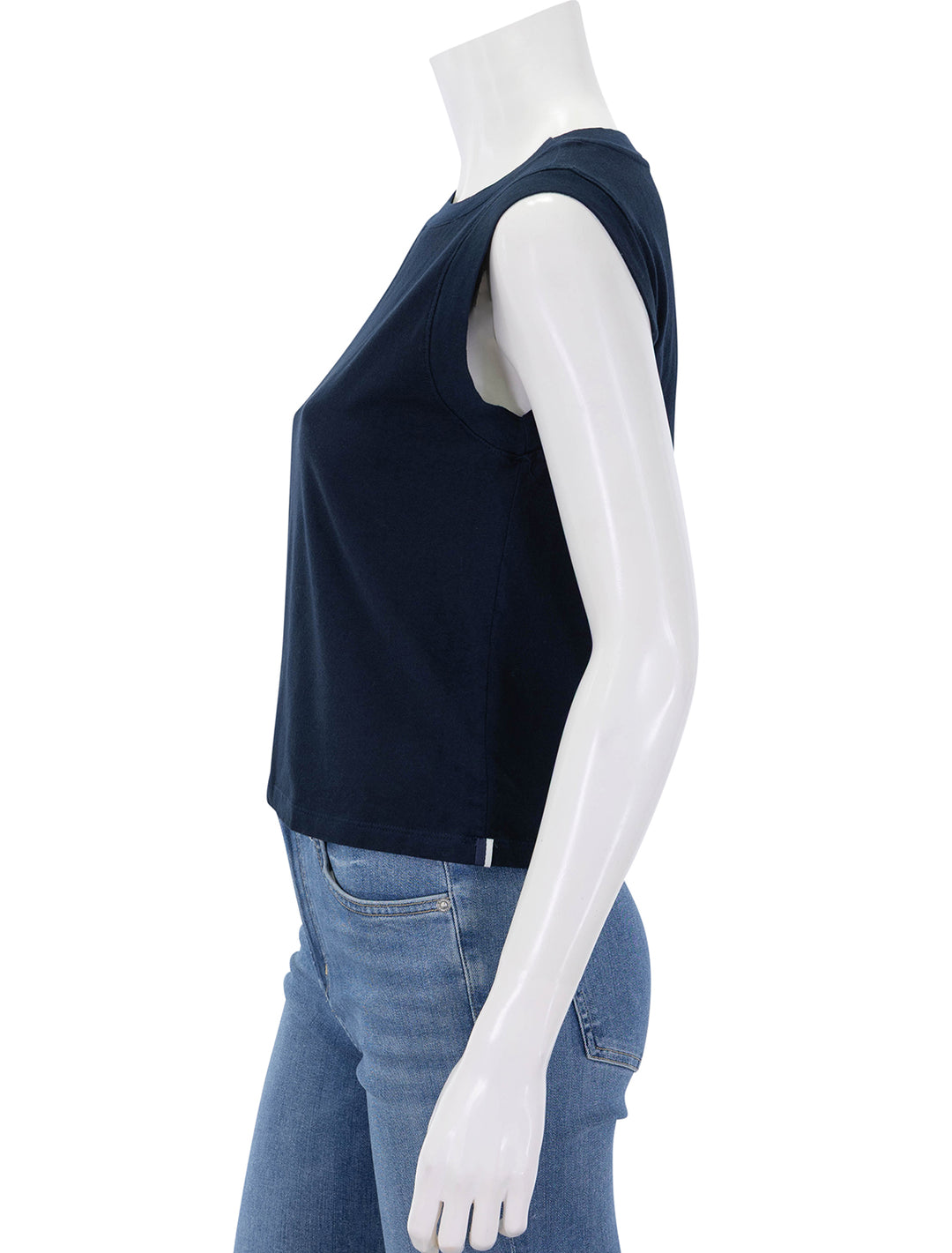 cloud jersey muscle tank in navy