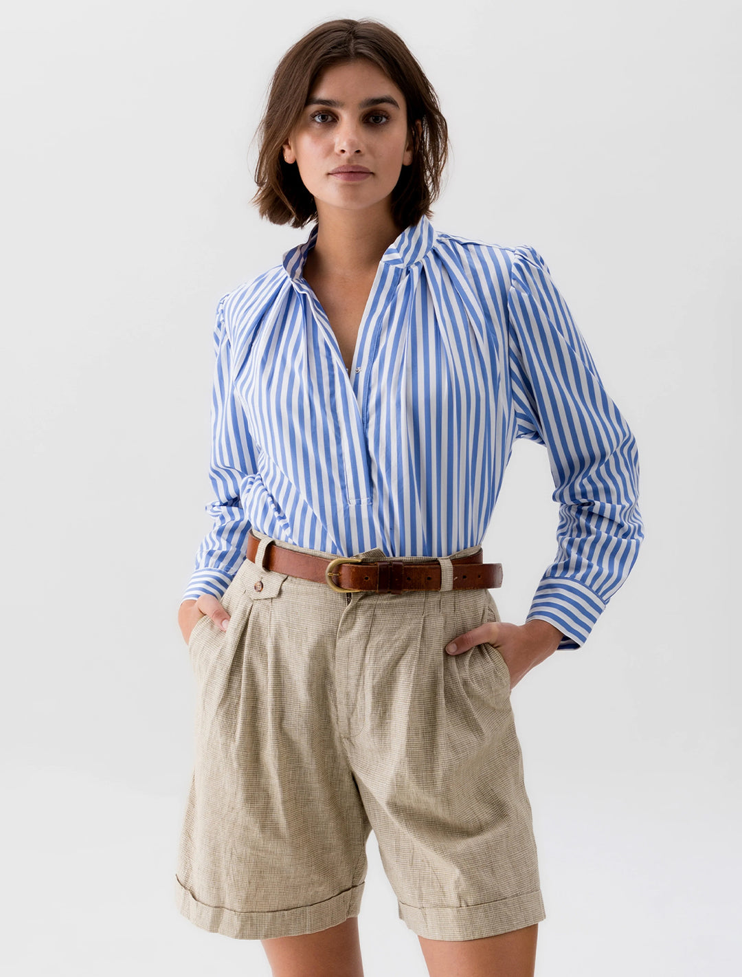 the puff shirt in cabana stripe