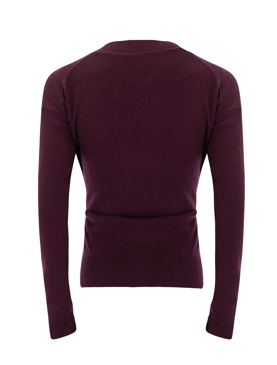 the wrap cardigan in burgundy