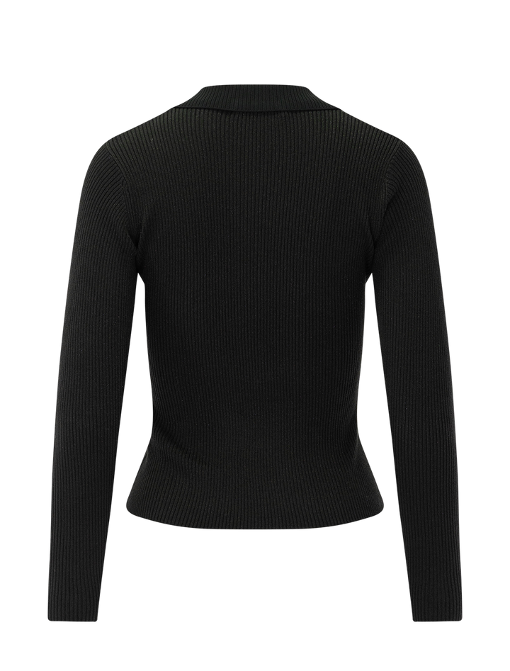 lykke knit long sleeve polo in moonlux