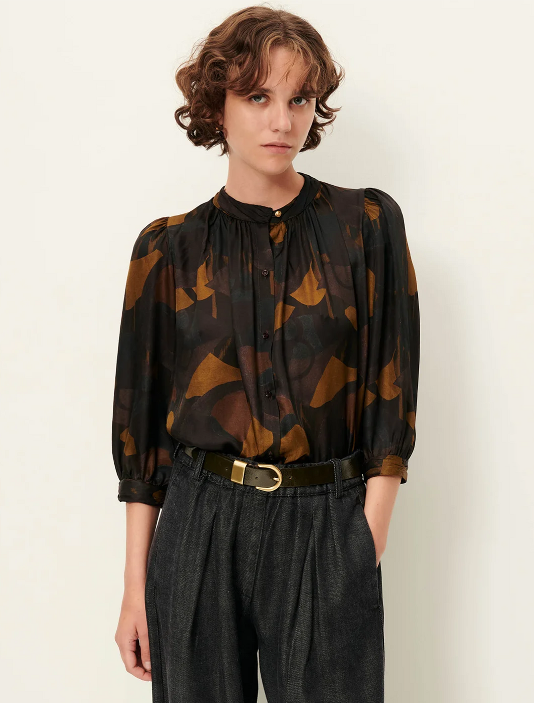 lylist blouse in moss utamika