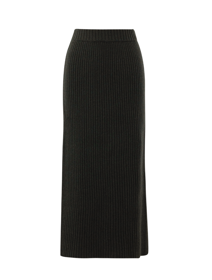 kelen ribbed knit skirt in forest